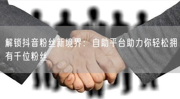 解锁抖音粉丝新境界：自助平台助力你轻松拥有千位粉丝