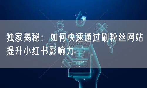 独家揭秘：如何快速通过刷粉丝网站提升小红书影响力