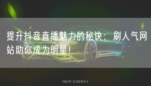 提升抖音直播魅力的秘诀：刷人气网站助你成为明星！