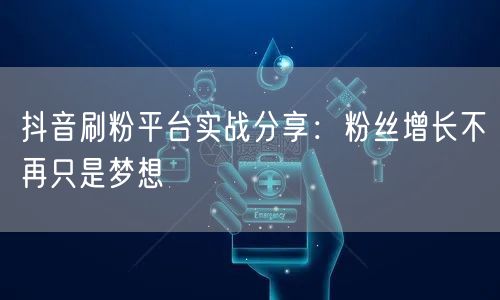 抖音刷粉平台实战分享：粉丝增长不再只是梦想