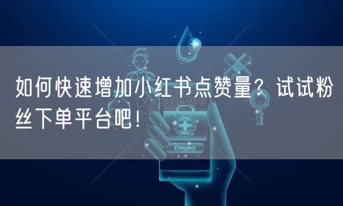 如何快速增加小红书点赞量？试试粉丝下单平台吧！