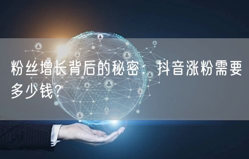 粉丝增长背后的秘密：抖音涨粉需要多少钱？