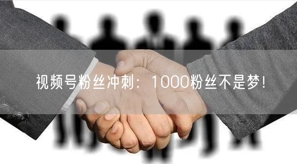 视频号粉丝冲刺：1000粉丝不是梦！