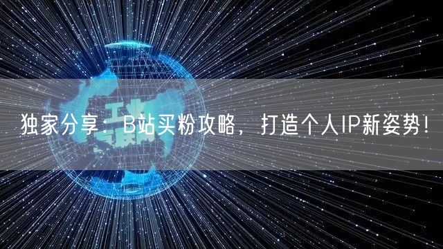 独家分享：B站买粉攻略，打造个人IP新姿势！
