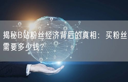 揭秘B站粉丝经济背后的真相：买粉丝需要多少钱？