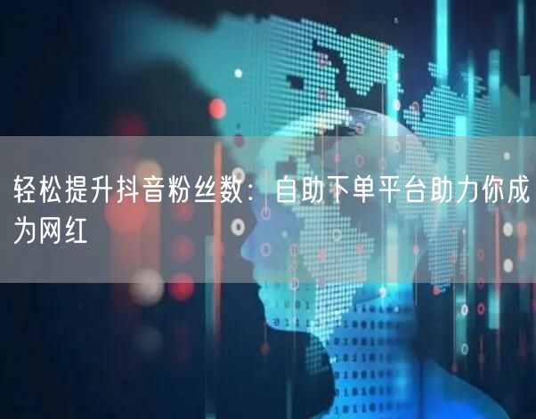 轻松提升抖音粉丝数：自助下单平台助力你成为网红