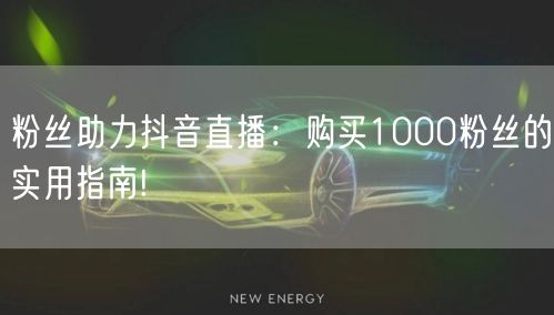 粉丝助力抖音直播：购买1000粉丝的实用指南!