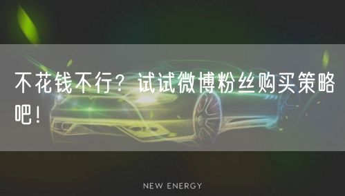 不花钱不行?试试微博粉丝购买策略吧!