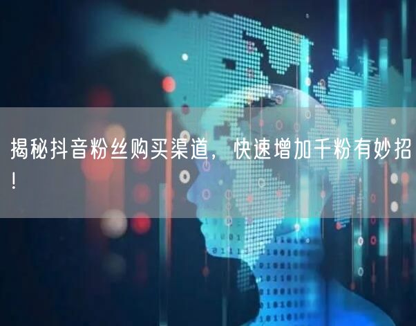 揭秘抖音粉丝购买渠道，快速增加千粉有妙招！