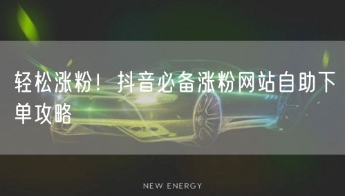 轻松涨粉!抖音必备涨粉网站自助下单攻略