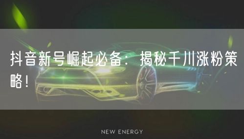 抖音新号崛起必备:揭秘千川涨粉策略!