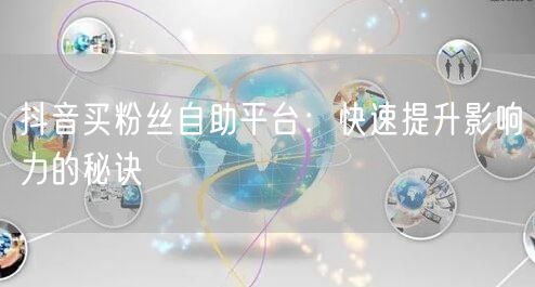 抖音买粉丝自助平台：快速提升影响力的秘诀