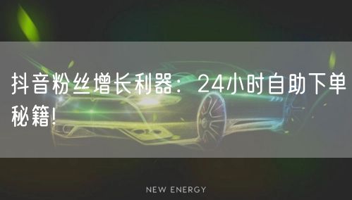抖音粉丝增长利器：24小时自助下单秘籍!