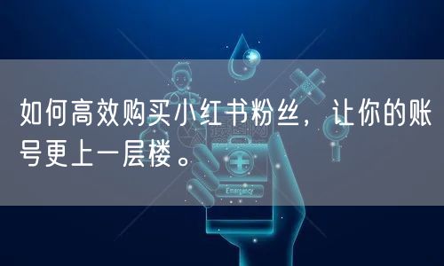 如何高效购买小红书粉丝，让你的账号更上一层楼。