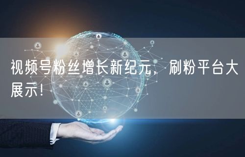 视频号粉丝增长新纪元，刷粉平台大展示！