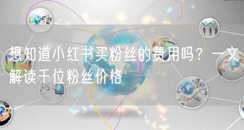 想知道小红书买粉丝的费用吗？一文解读千位粉丝价格