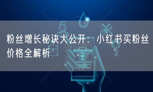 粉丝增长秘诀大公开：小红书买粉丝价格全解析