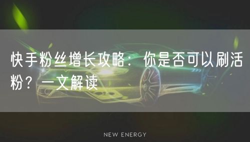 快手粉丝增长攻略：你是否可以刷活粉？一文解读