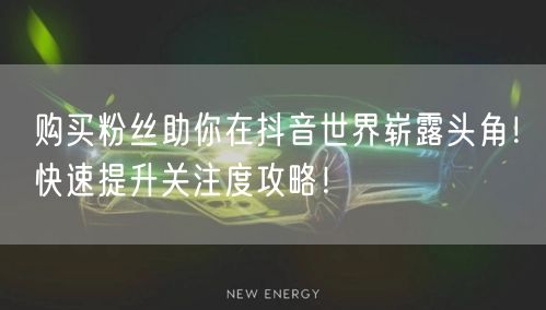 购买粉丝助你在抖音世界崭露头角！快速提升关注度攻略！
