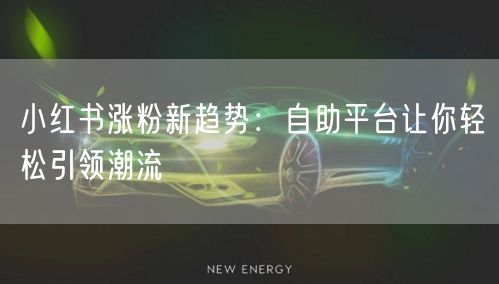 小红书涨粉新趋势：自助平台让你轻松引领潮流