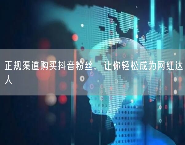 正规渠道购买抖音粉丝，让你轻松成为网红达人