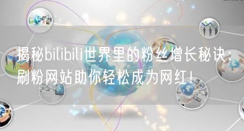 揭秘bilibili世界里的粉丝增长秘诀:刷粉网站助你轻松成为网红!