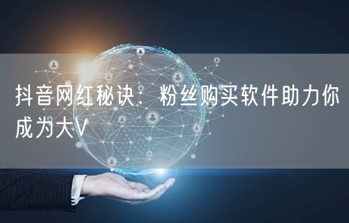 抖音网红秘诀：粉丝购买软件助力你成为大V