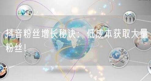抖音粉丝增长秘诀：低成本获取大量粉丝！